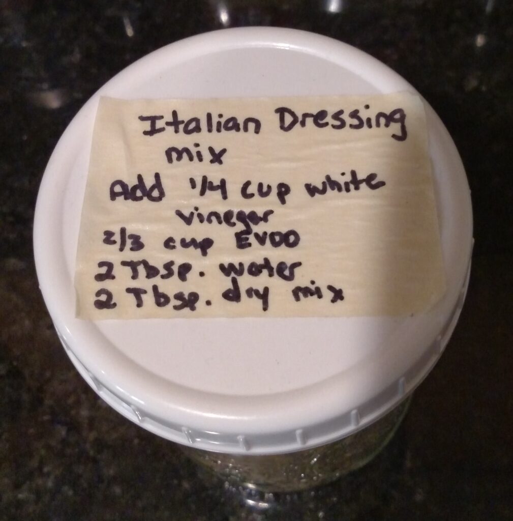 Homemade Italian dressing mix