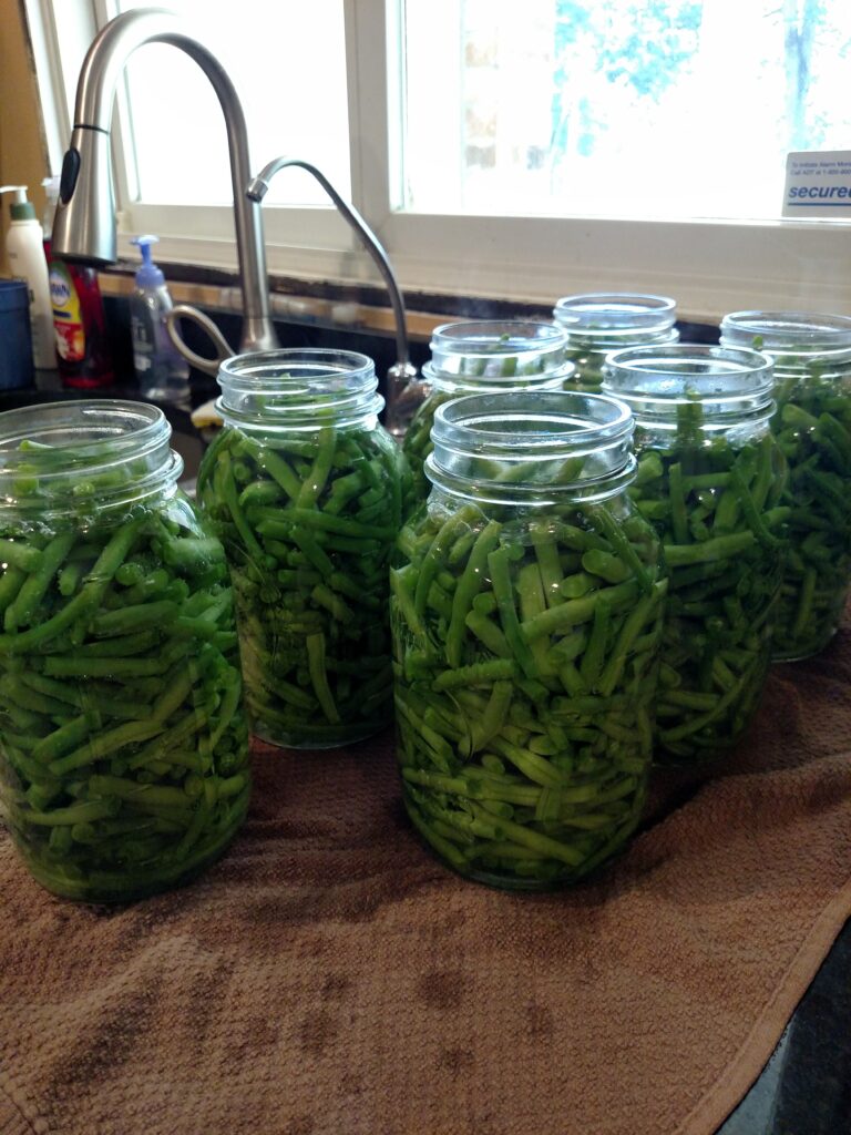 boiling water added to quart jars