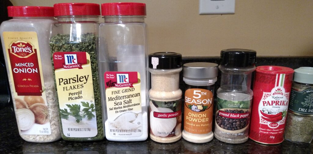 ingredients for homemade ranch dressing mix