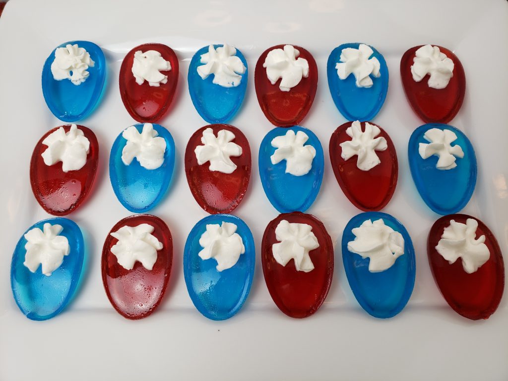 Patriotic Deviled Jell-O Eggs