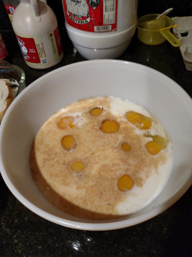 eggs and rest of ingredients in mixing bowl