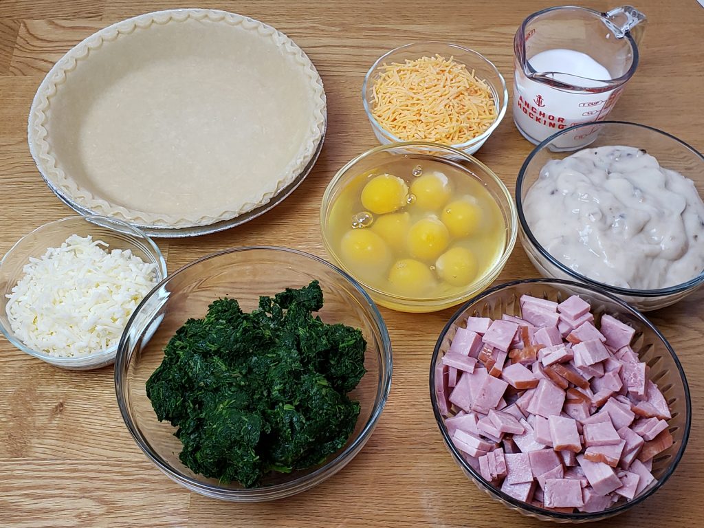 Spinach Ham Quiche ingredients