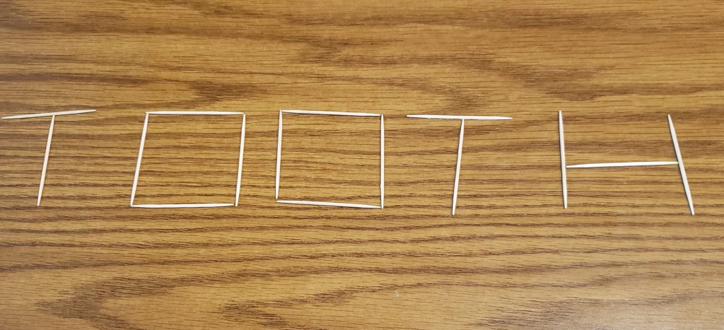 toothpicks spelling tooth