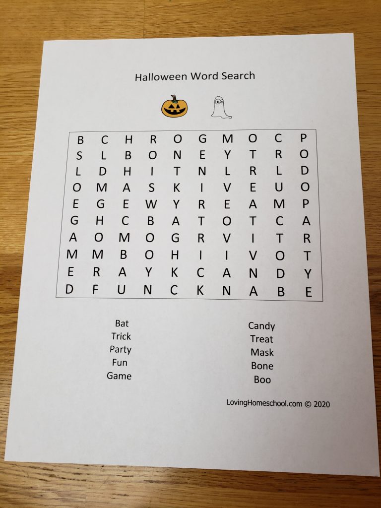 Halloween Word Search