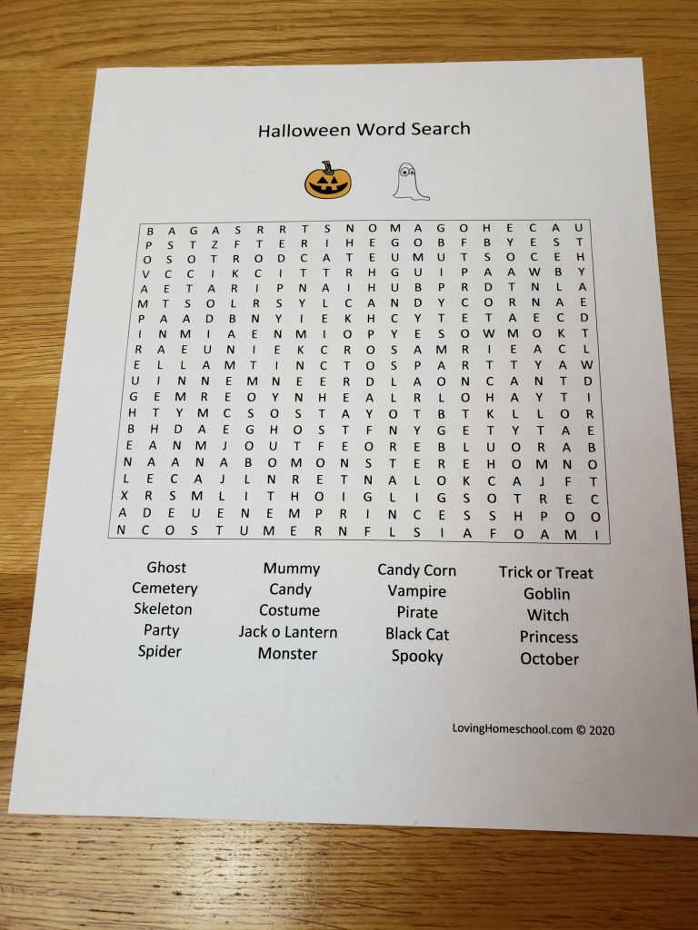 Halloween Word Search