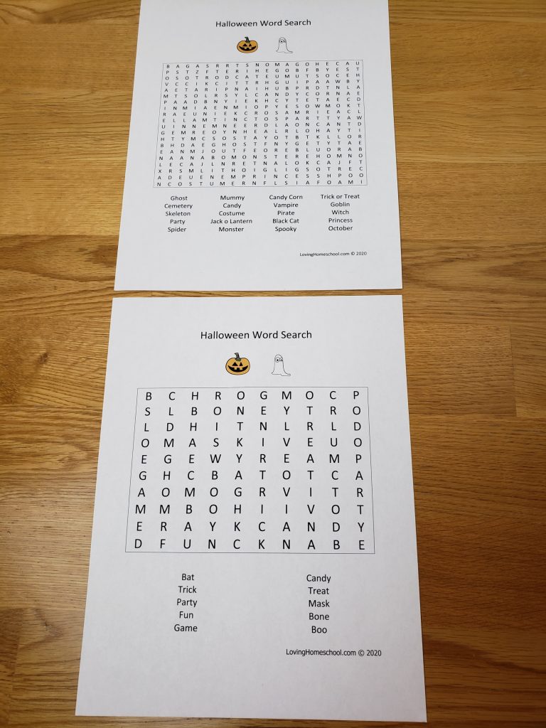 Halloween Word Search