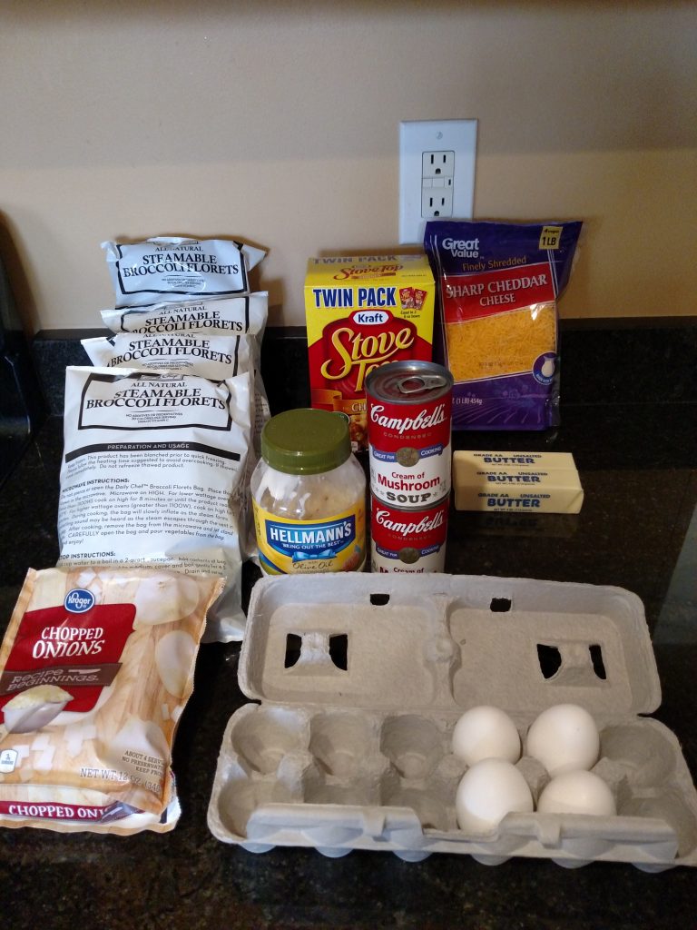 Ingredients for Simple Make Ahead Broccoli Casserole