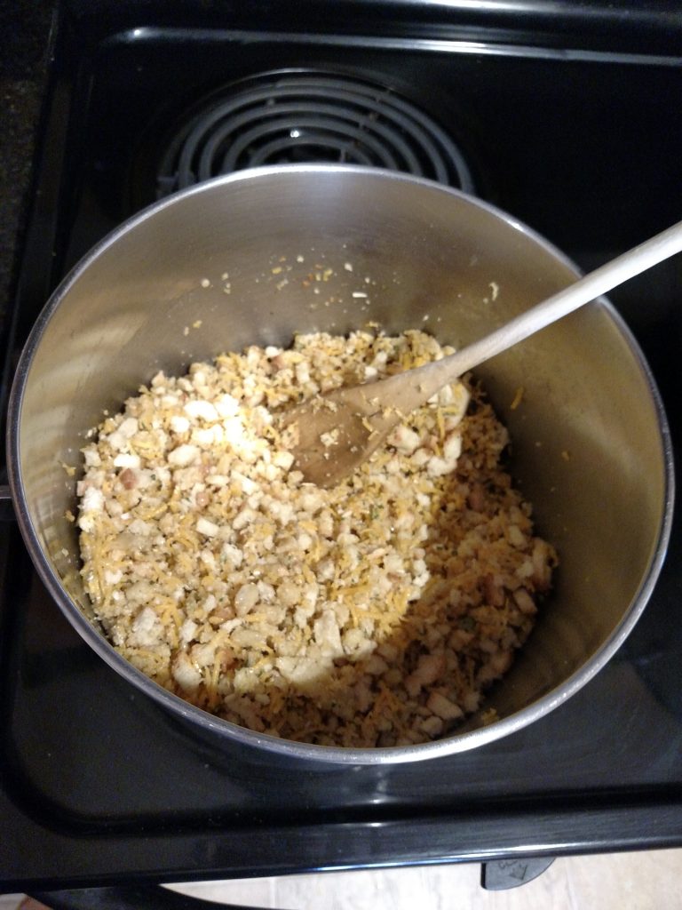 stuffing mix in pan