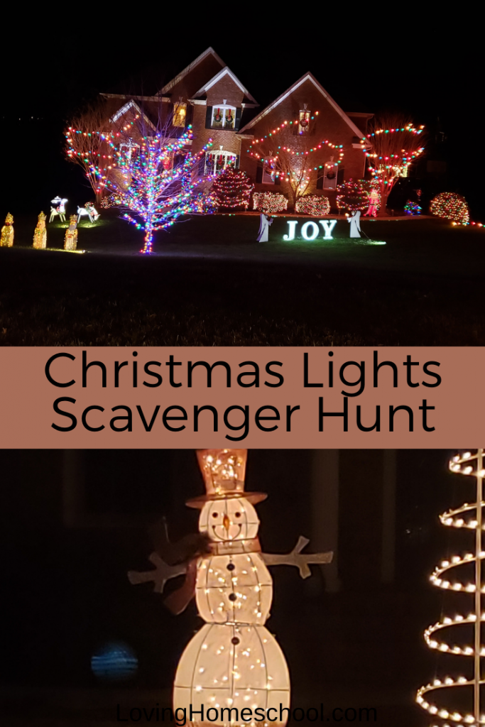 Christmas Lights Scavenger Hunt collage