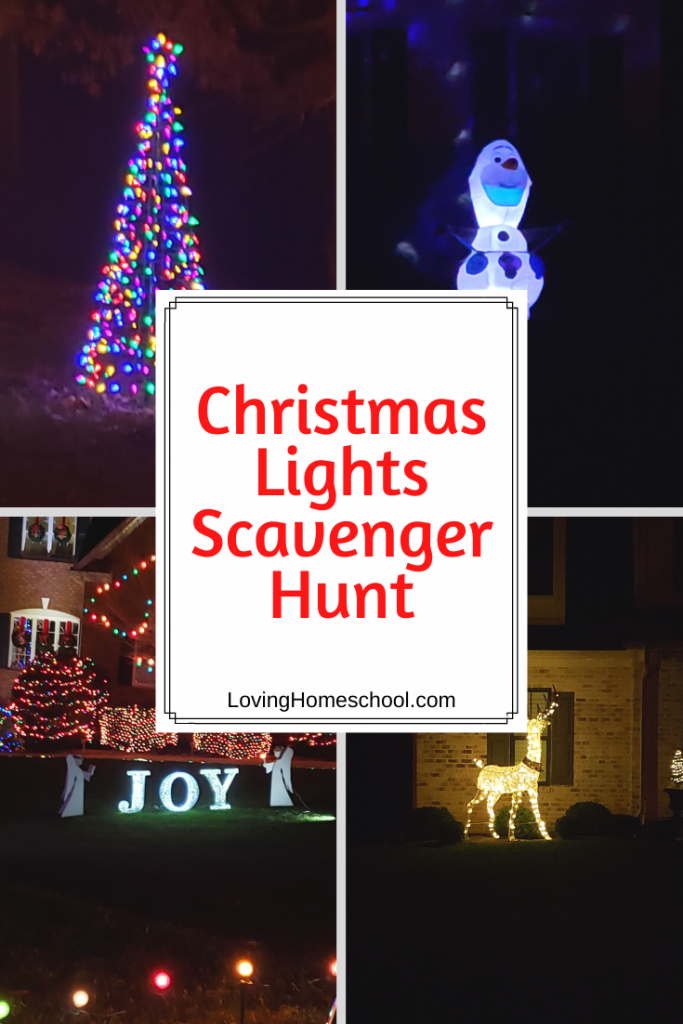 Christmas Lights Scavenger Hunt collage