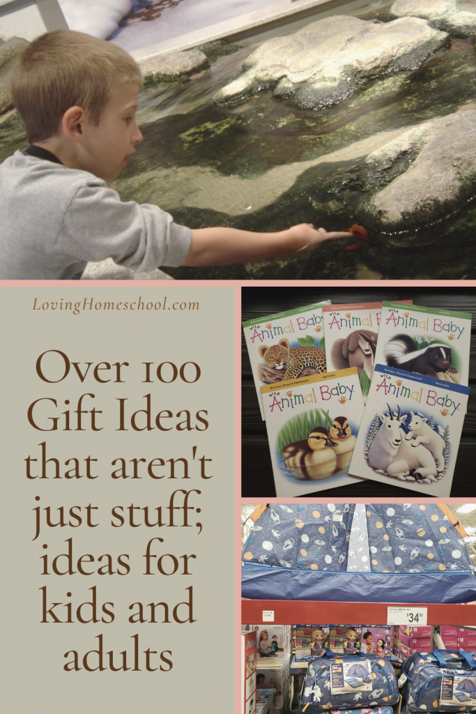 Gift Ideas that aren't just stuff collage