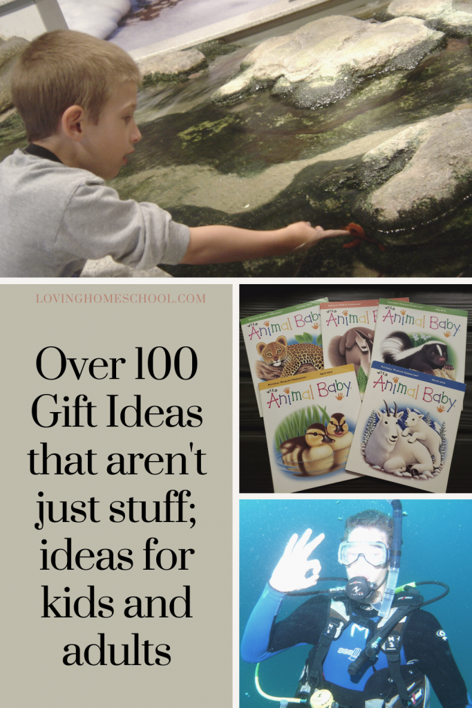 Gift Ideas that aren't just stuff collage