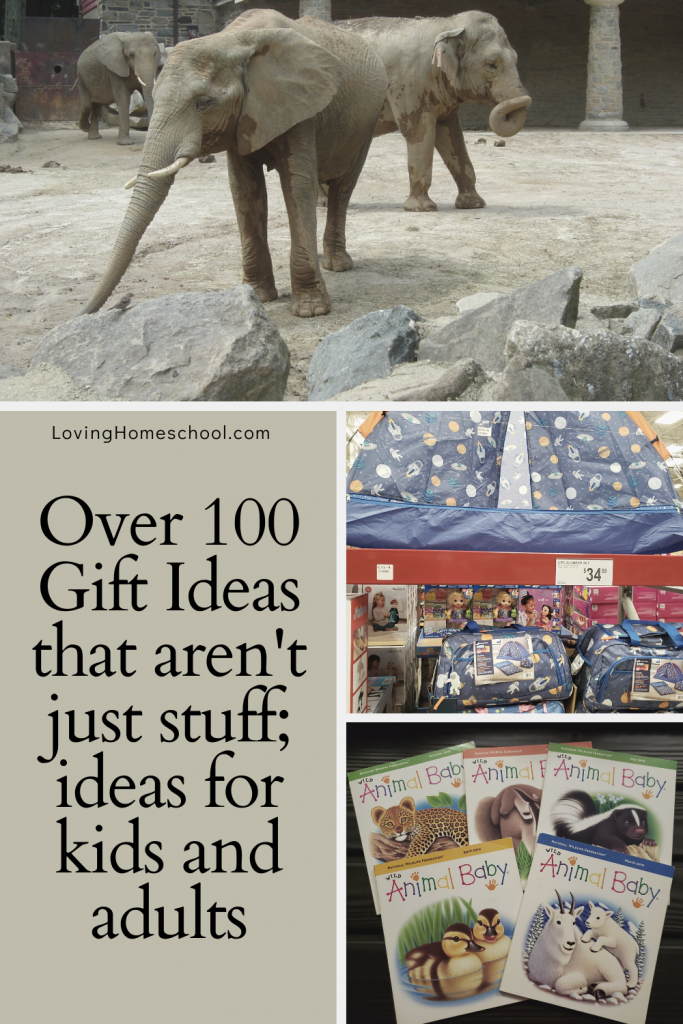 Gift Ideas that aren't just stuff collage