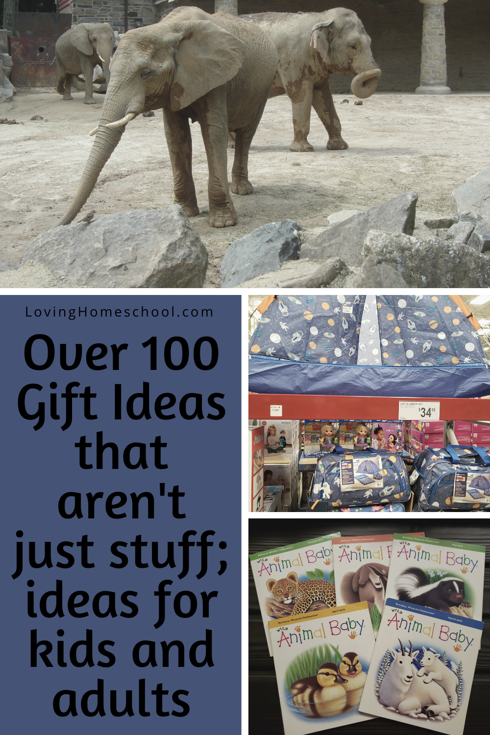 Gift Ideas that aren't just stuff collage