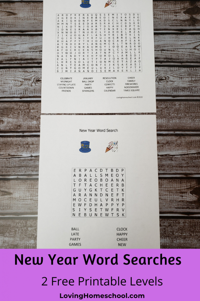 New Year Word Searches