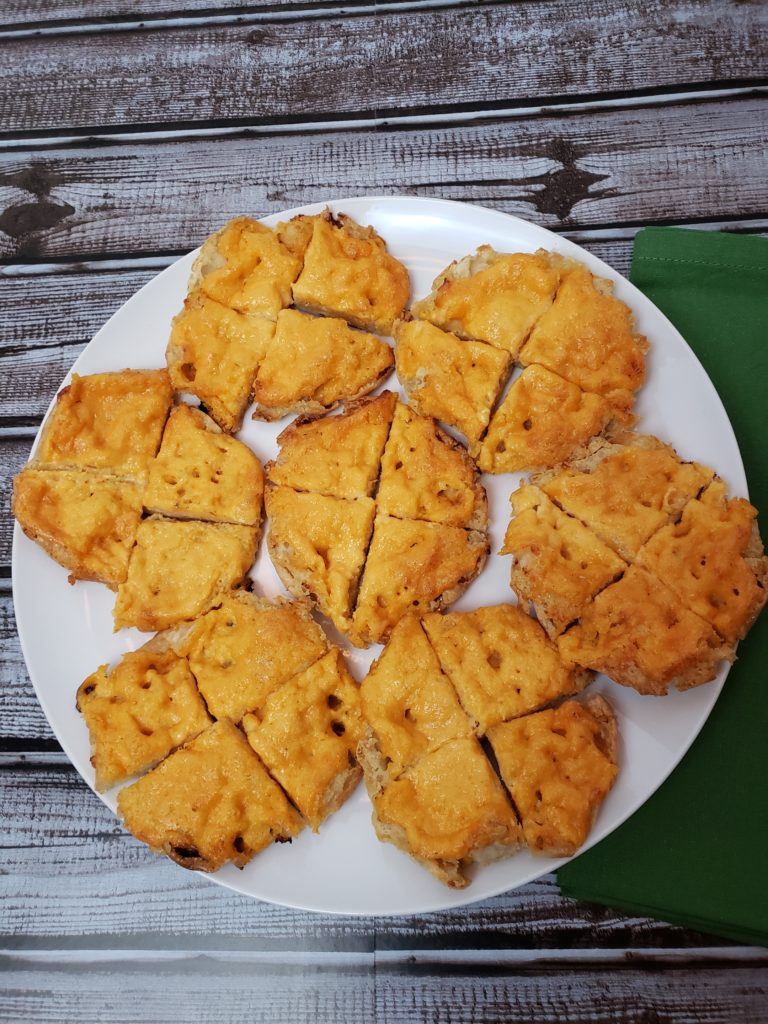 Cheesy Crabmeat Appetizers on a white plate