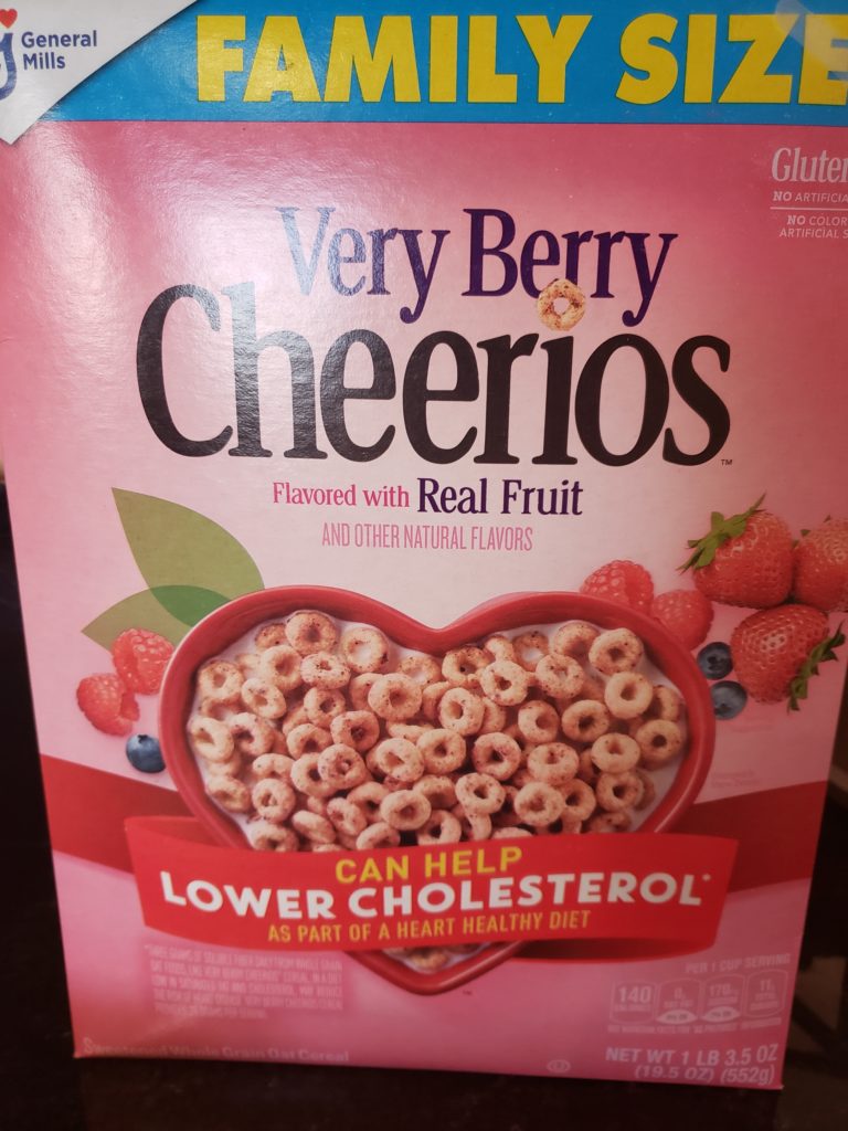 box of very berry cheerios