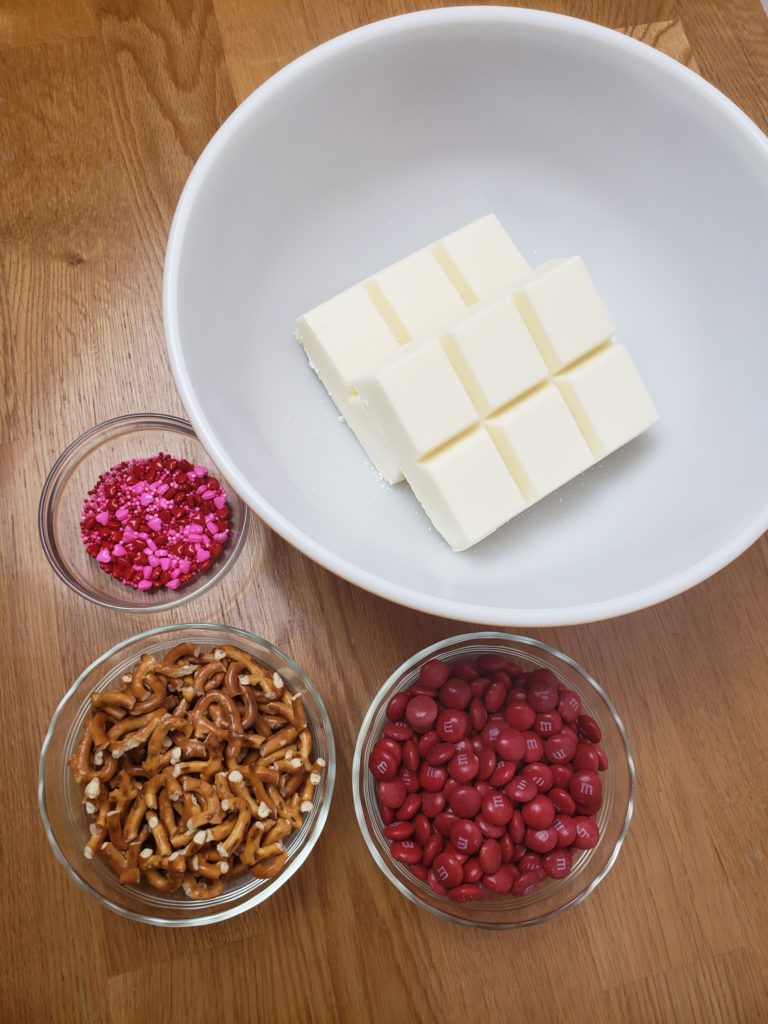 ingredients for Valentine’s Day Bark