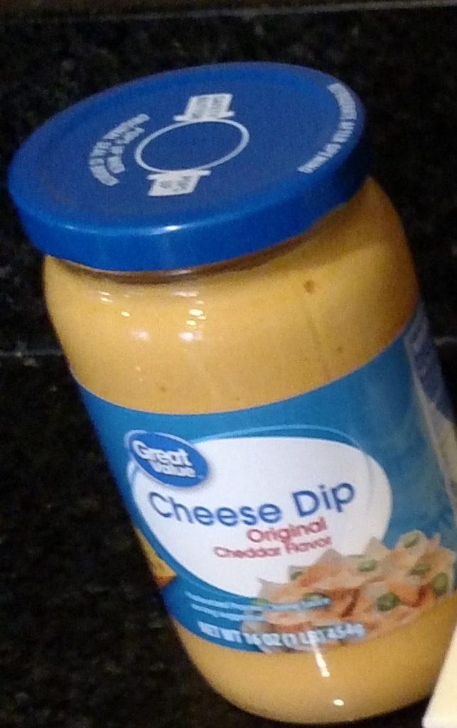 jar of great value cheese dip