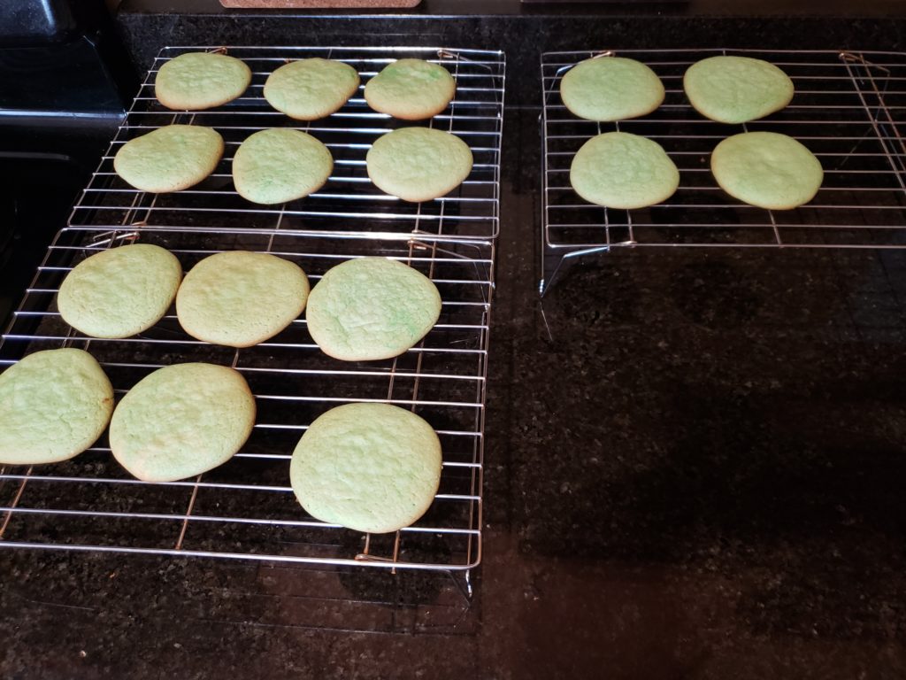 cookies on wire cooling rack