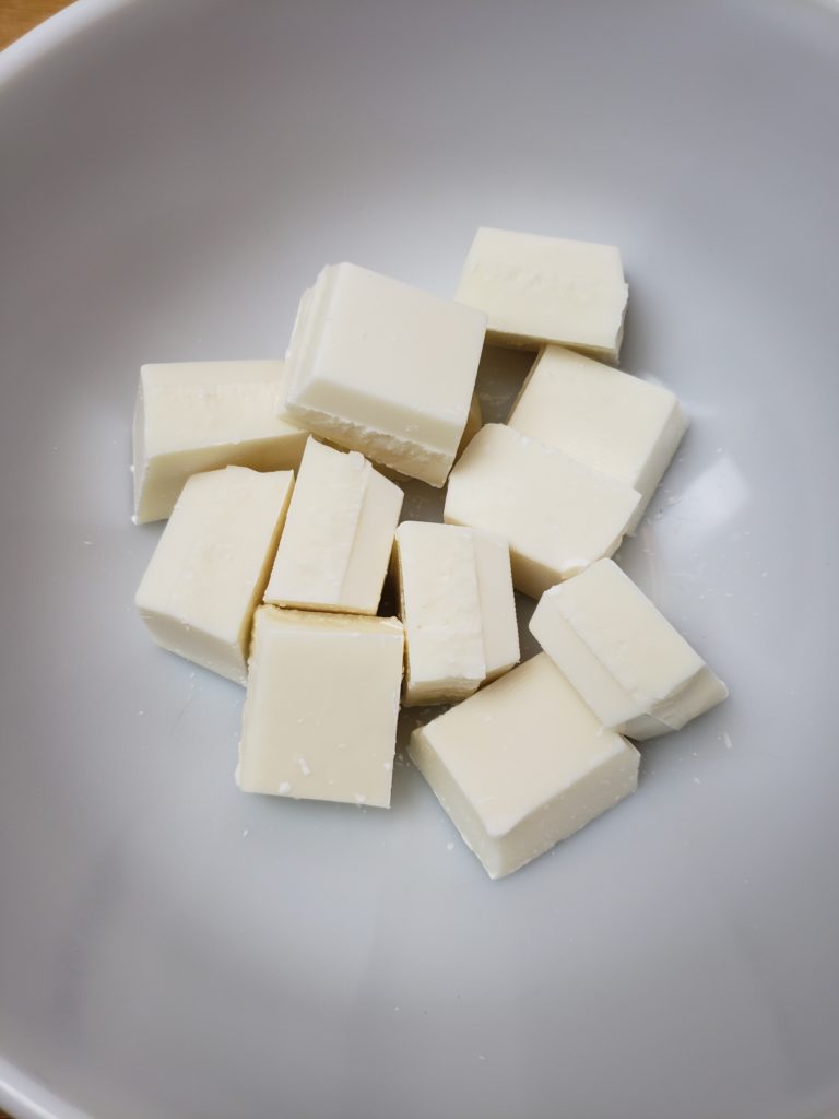 chunks of white bark in bowl