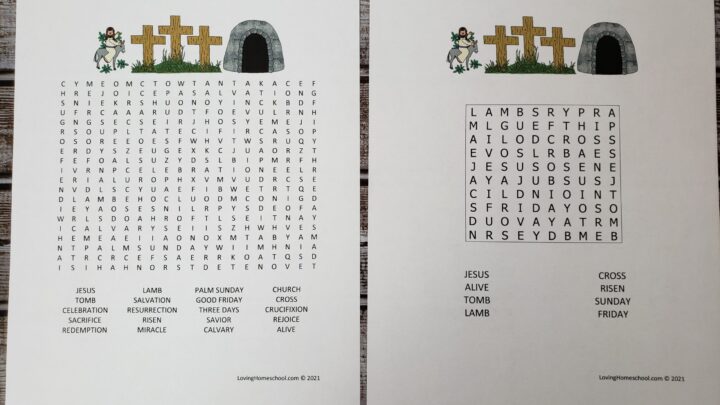 Christian Easter Word Search in 2 levels