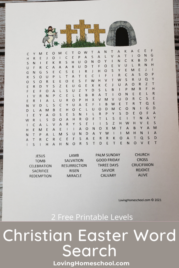 Christian Easter Word Search Pinterest Pin