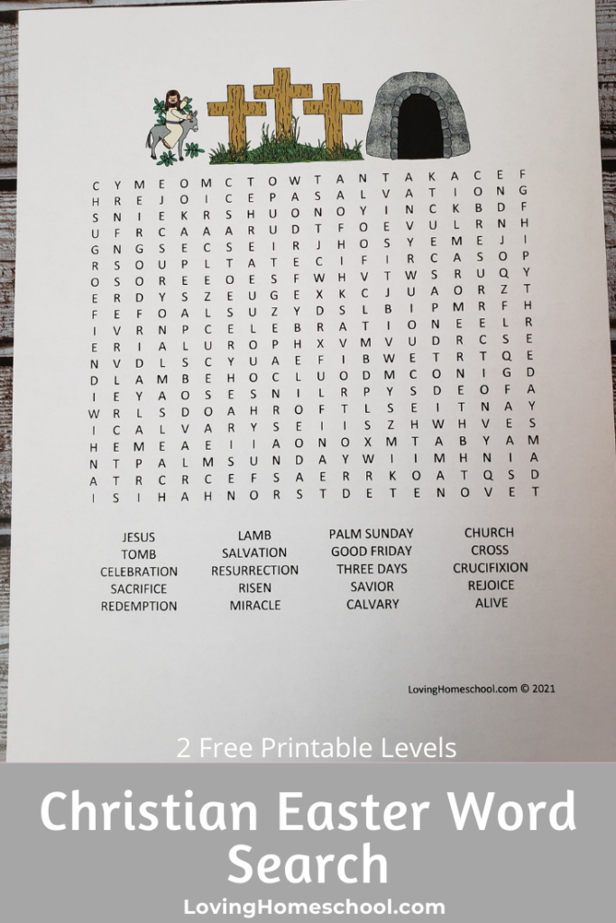 Christian Easter Word Search Pinterest Pin