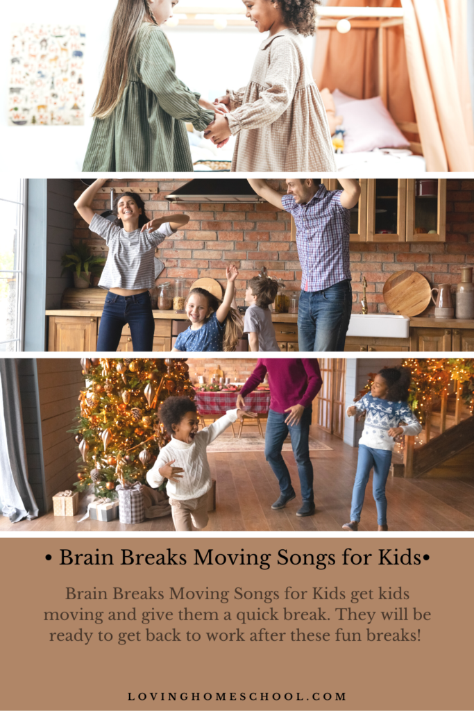 Brain Breaks Moving Songs for Kids Pinterest pin