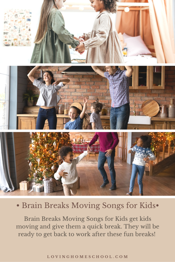 Brain Breaks Moving Songs for Kids Pinterest pin