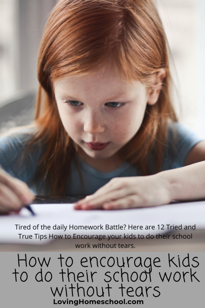 How to encourage kids to do their school work without tears Pinterest Pin