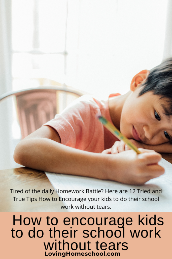 How to encourage kids to do their school work without tears Pinterest Pin