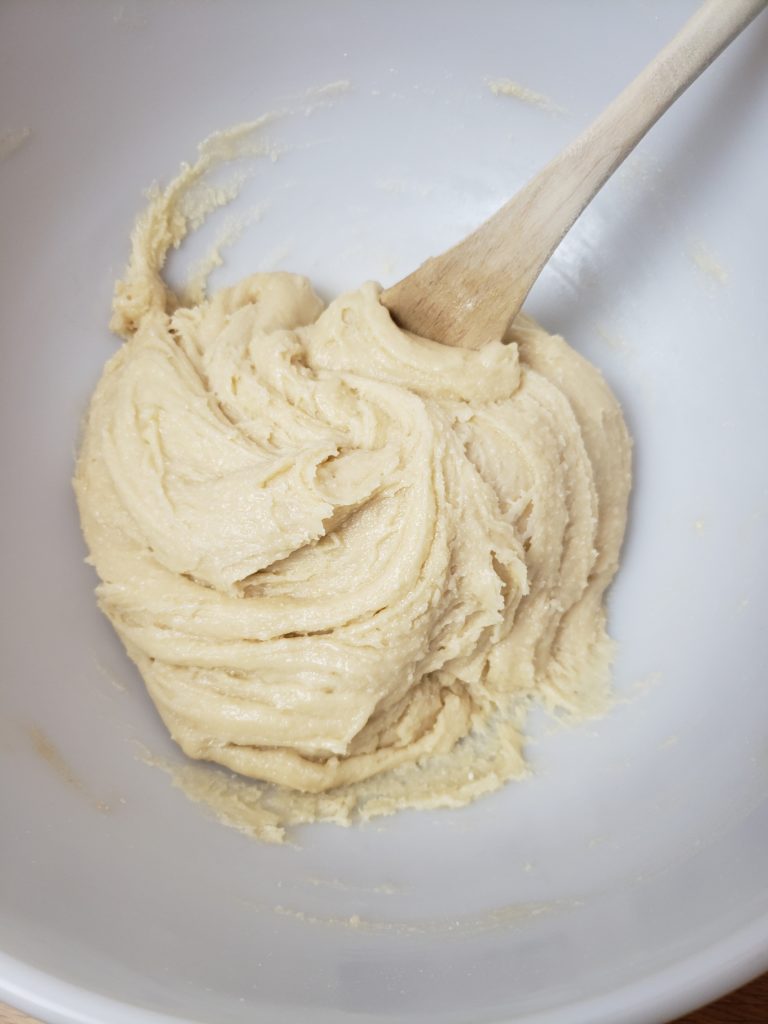 mixing cookie dough