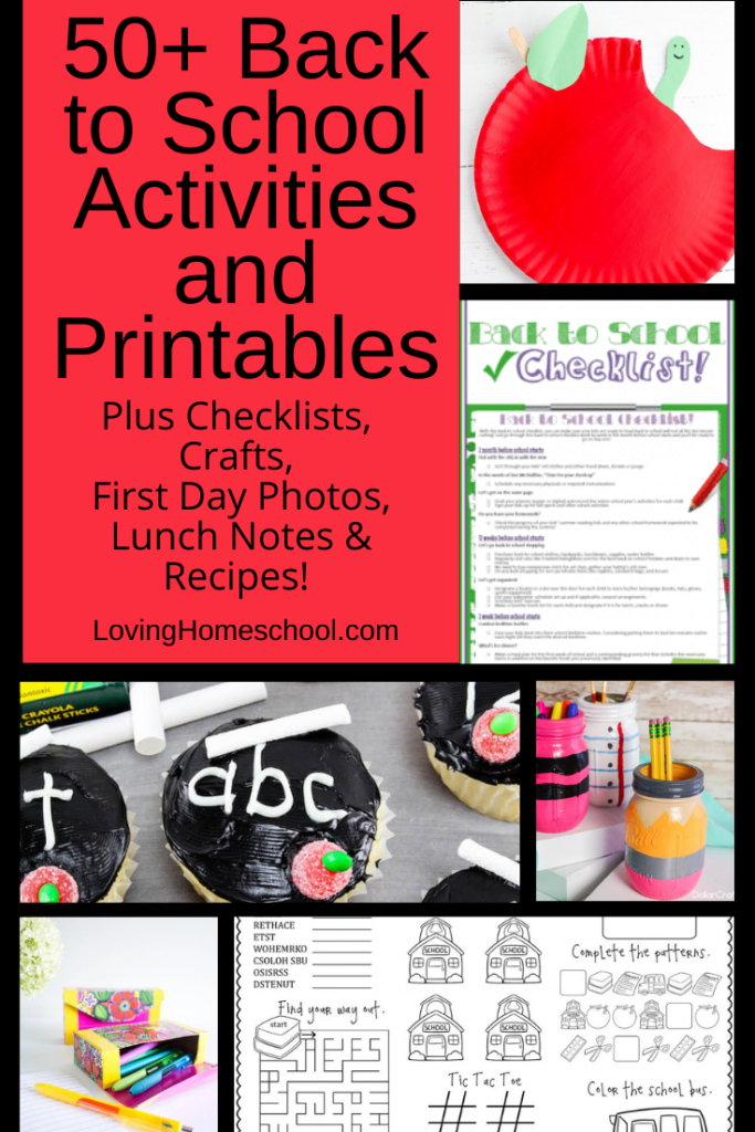 Back to School Activities and Printables Pinterest Pin