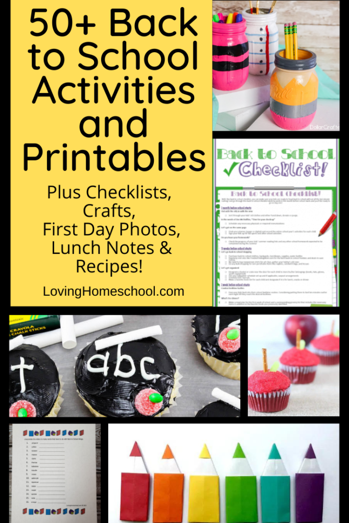 Back to School Activities and Printables Pinterest Pin