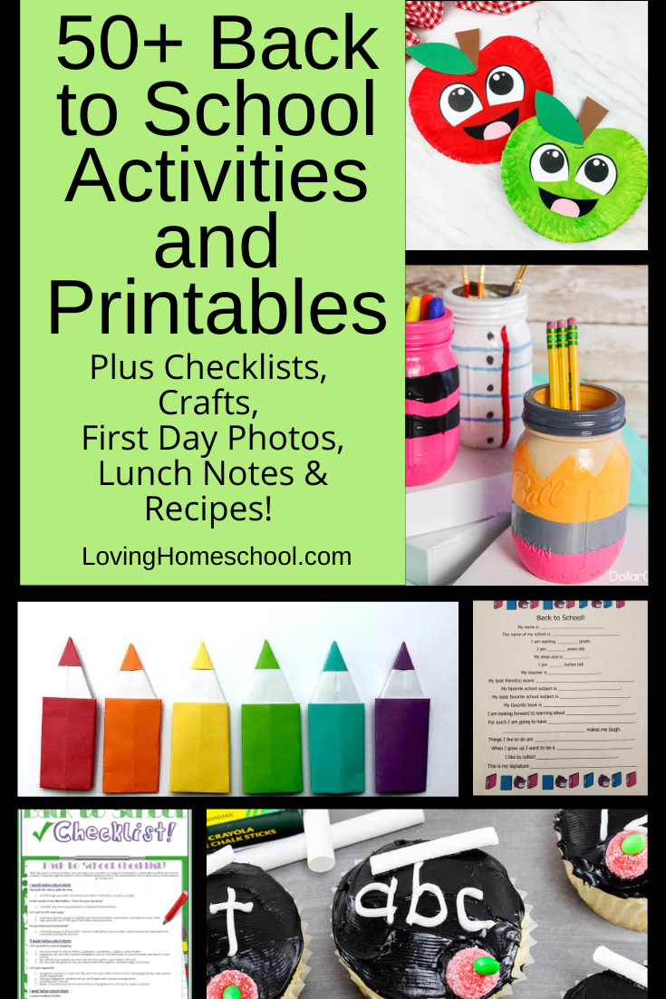 Back to School Activities and Printables Pinterest Pin