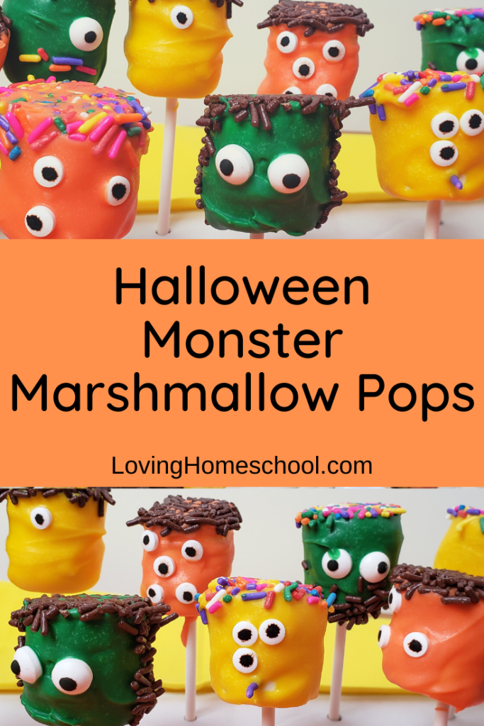 Halloween Monster Marshmallow Pops Pinterest Pin