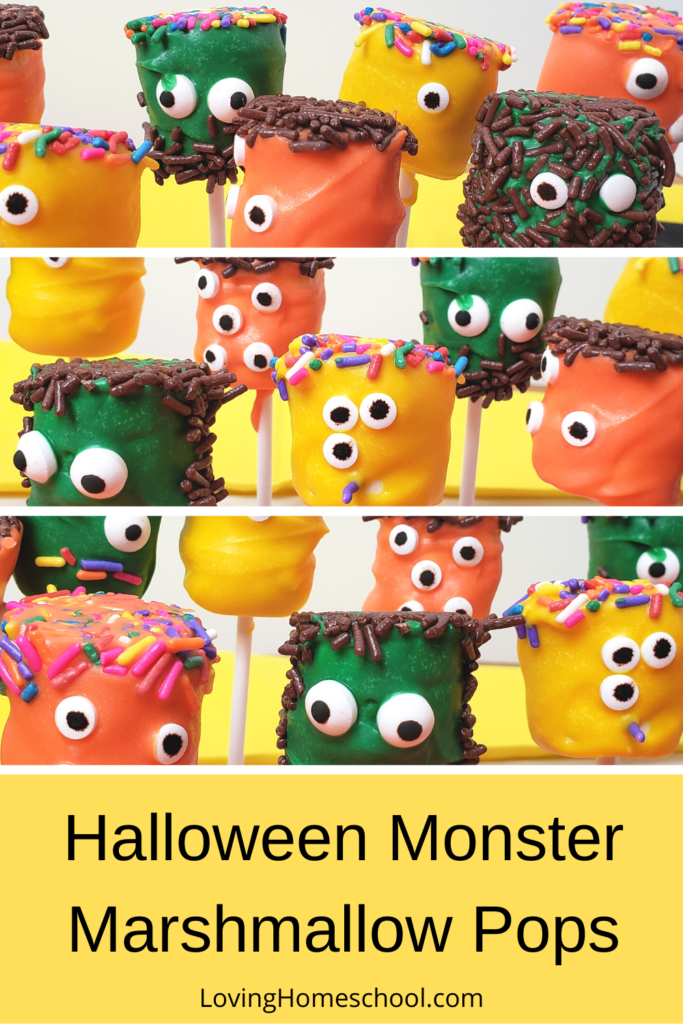 Halloween Monster Marshmallow Pops Pinterest Pin