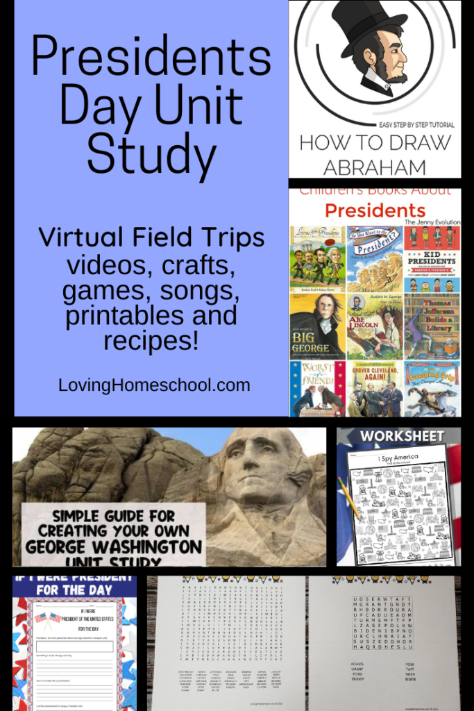 Presidents Day Unit Study Pinterest pin