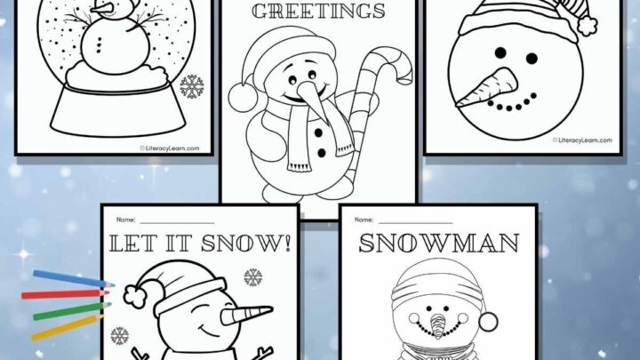 Image for 5 Snowman Coloring Sheets – Free Printables!