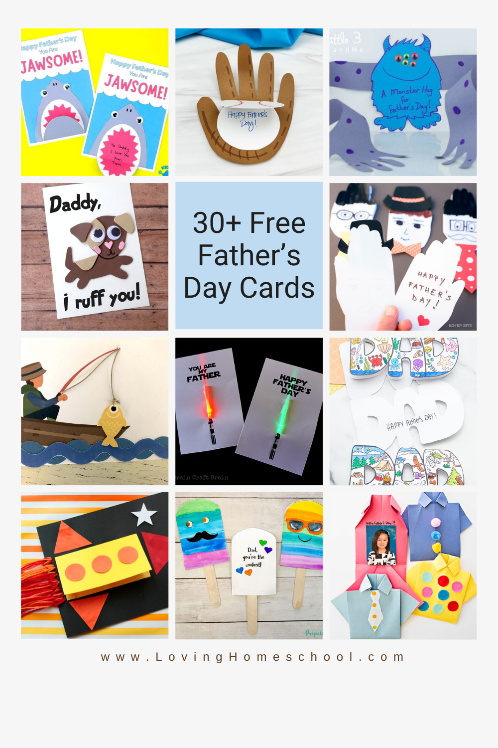 Over 30 Free Father’s Day Cards Pinterest pin