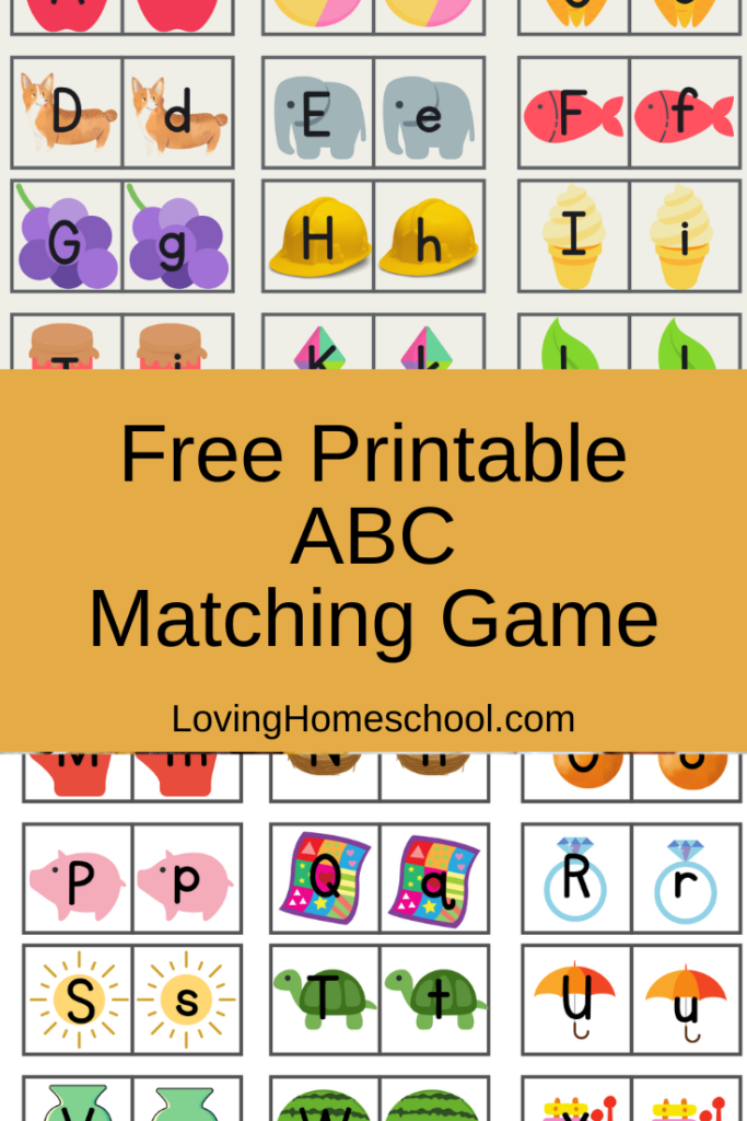 Free Printable ABC Matching Game Pinterest Pin