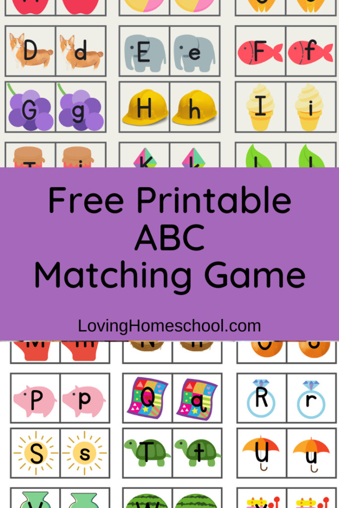 Free Printable ABC Matching Game Pinterest Pin