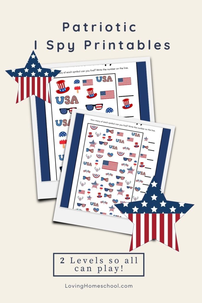 Patriotic I Spy Printables Pinterest PIn