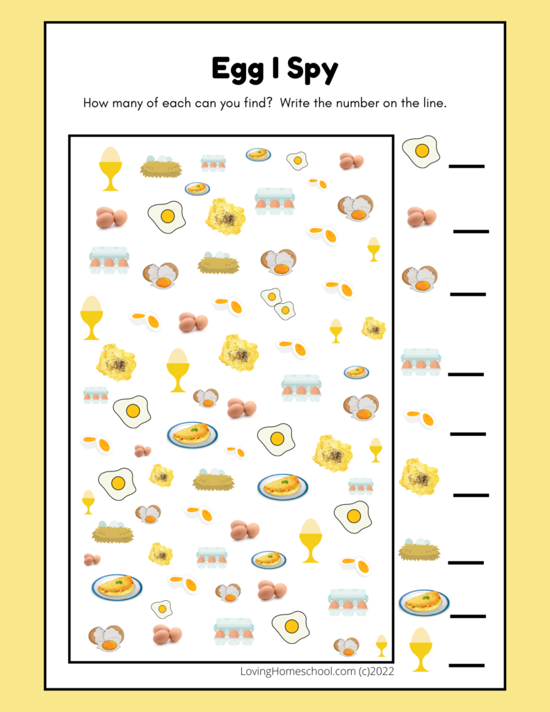 Egg I Spy Printable