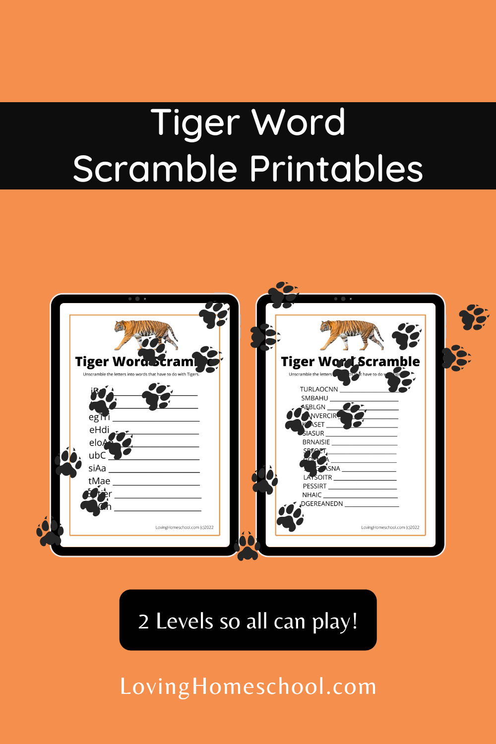 Tiger Word Scramble Printables Pinterest Pin