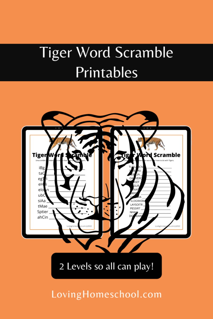 Tiger Word Scramble Printables Pinterest Pin