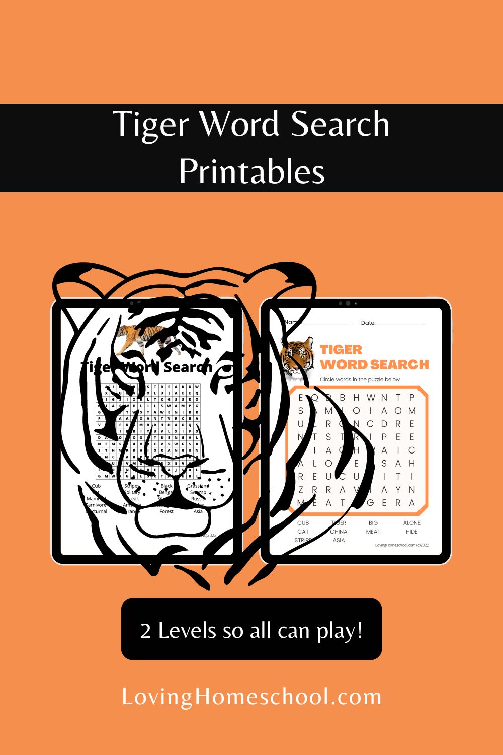 Tiger Word Search Printables Pinterest Pin