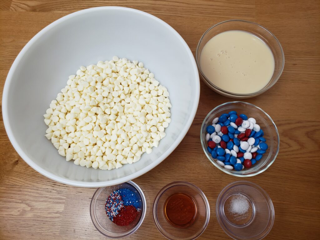 ingredients for Patriotic Fudge 