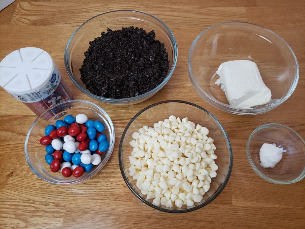 ingredients for patriotic truffles